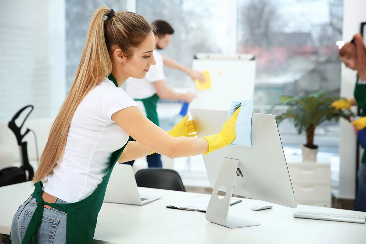 Alpharetta Cleaning Co. team servicing an office after hours